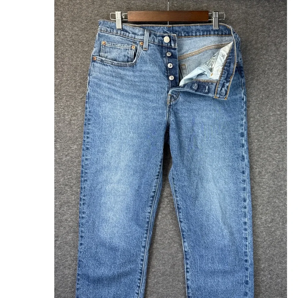 Levi's 501 Original Fit Jeans Men 30 Blue Straight Leg Button Fly Denim Academia